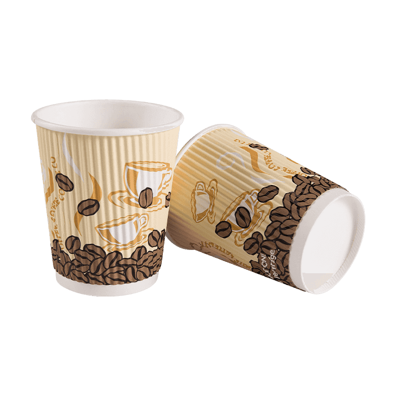 Varma drycker Vattentät isolerad dubbelvägg Ripple Paper Cup