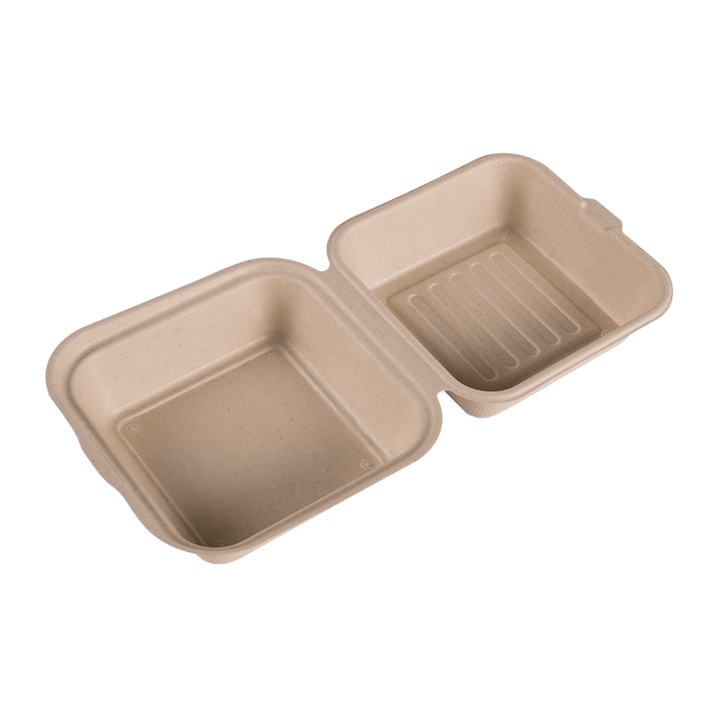 Sockerrör Bagasse Square Takeaway Burger Lunchbehållare