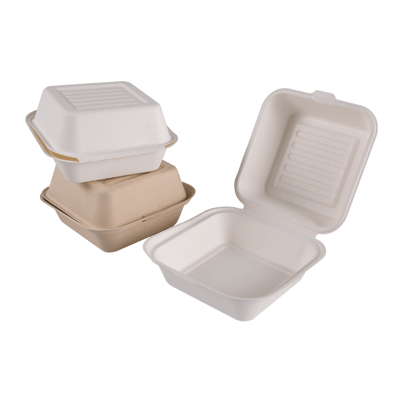 Sockerrör Bagasse Square Takeaway Burger Lunchbehållare