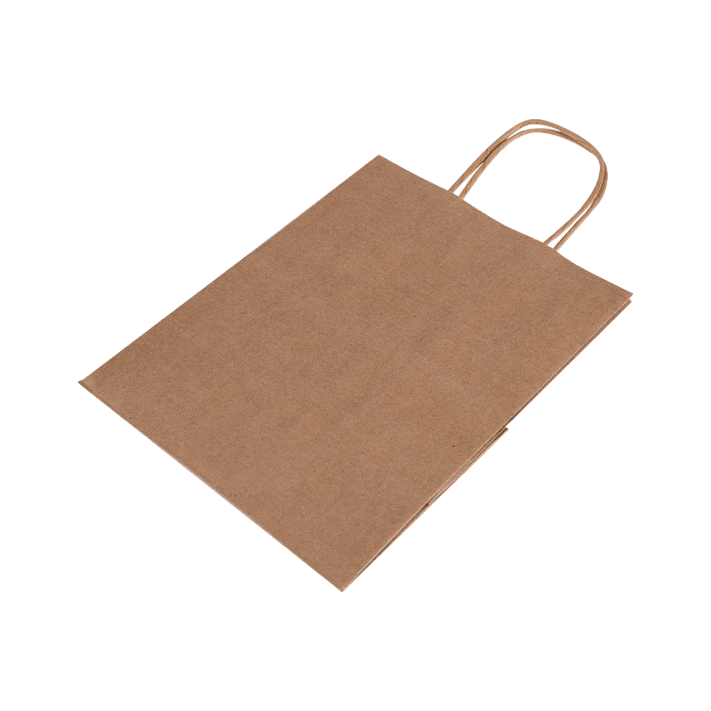 Bulk Kraft Paper Shopping Takeaway Bags med bärhandtag