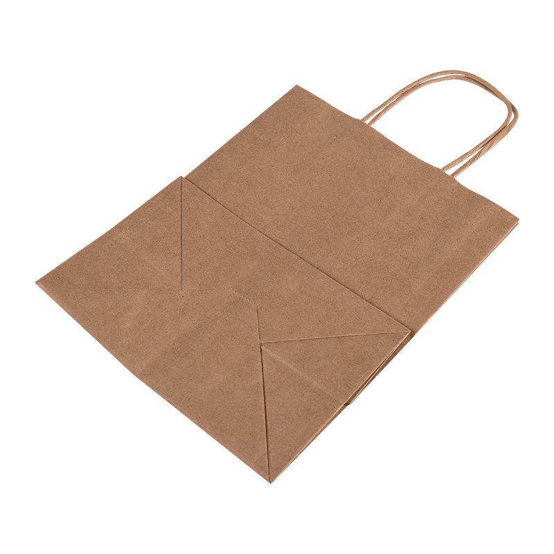 Bulk Kraft Paper Shopping Takeaway Bags med bärhandtag